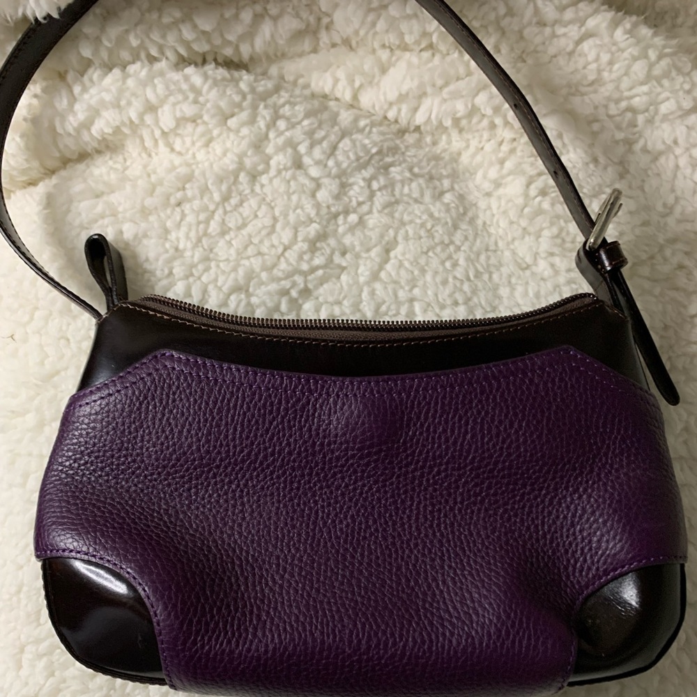 Tusk Purple with Black Trim Pebbled Leather Purse